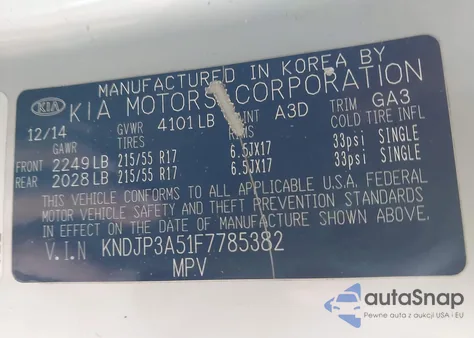 2015 Kia Soul + из США, поврежденный, VIN KNDJP3A51F7785382